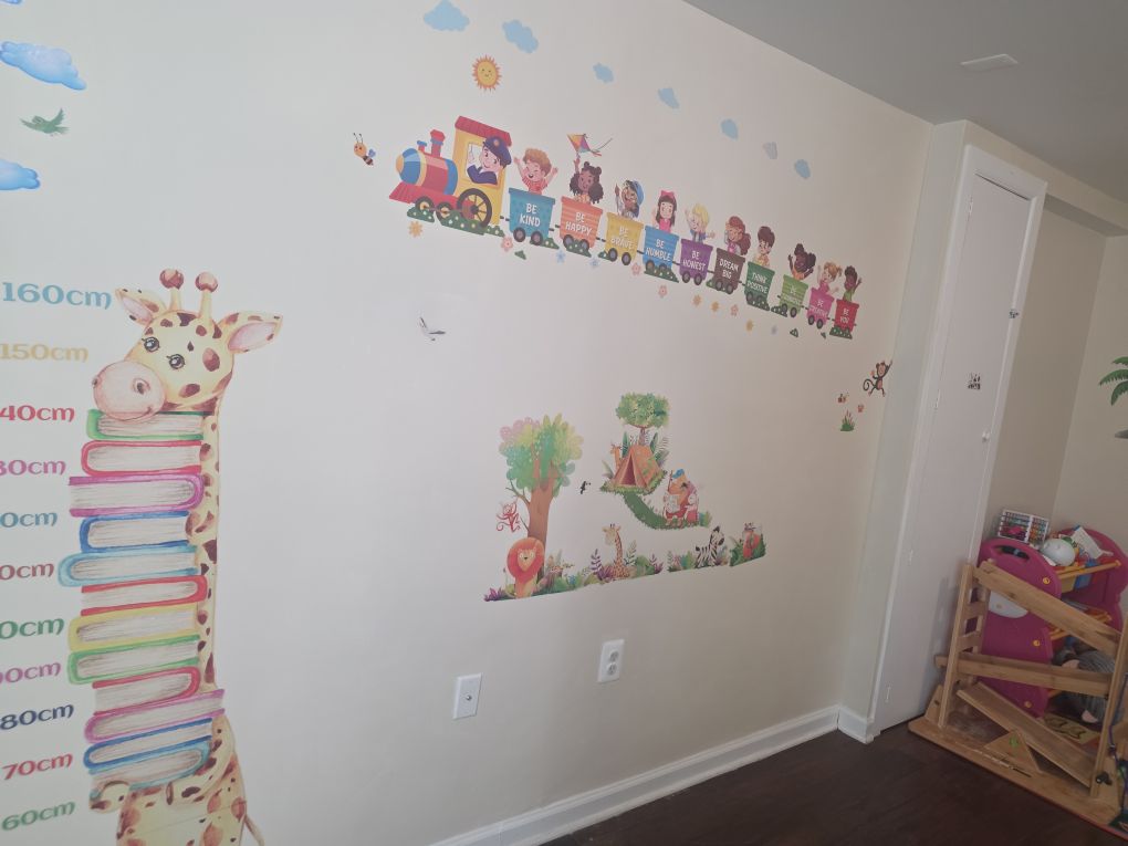 Alphabet and numbers wall